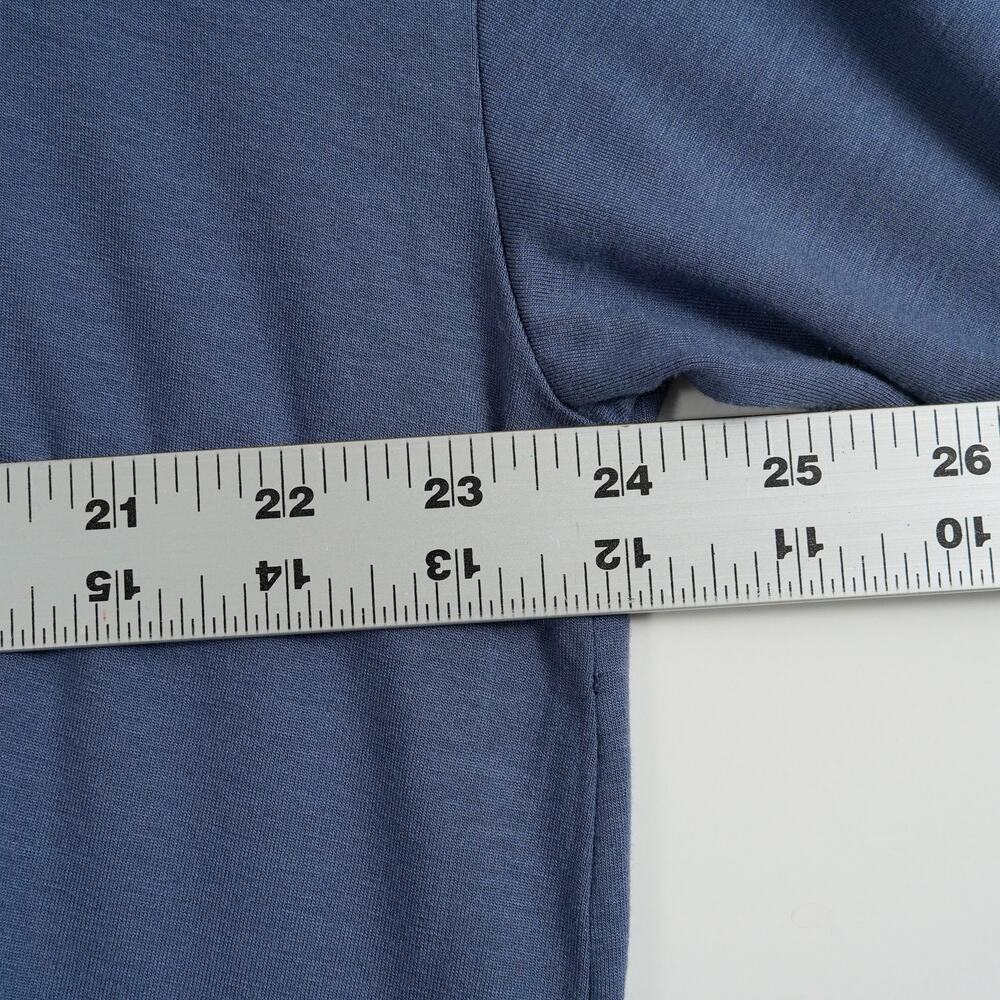 Eileen Fisher blue Lightweight Viscose Jersey Dress Round Neck S/P Made in USA - Picture 7 of 8
